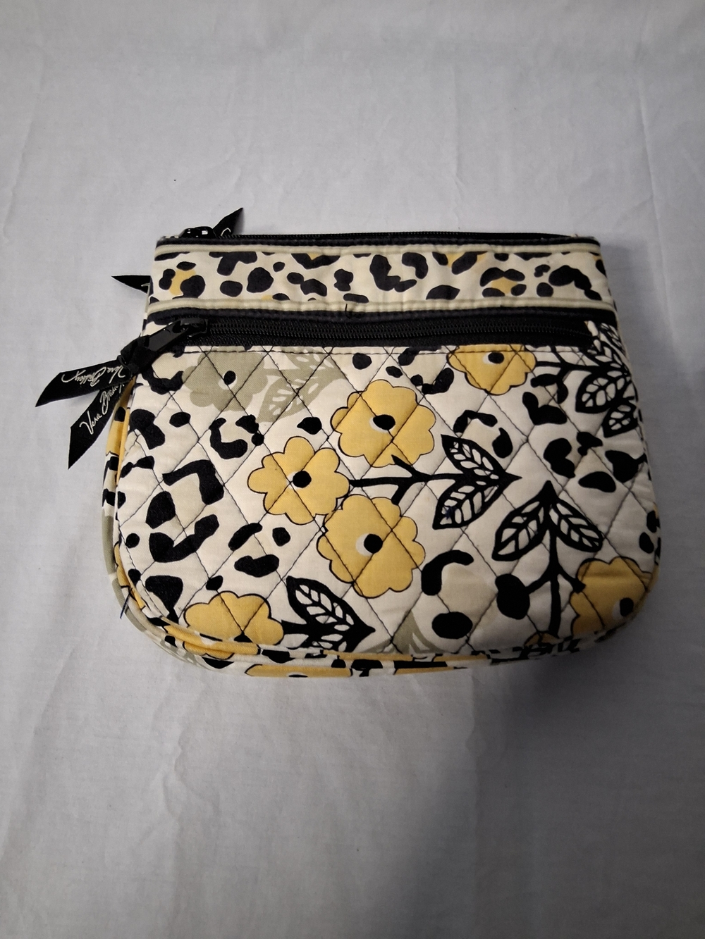 Vera Bradley Yellow‎ Black Floral Quilted Crossbody Bag